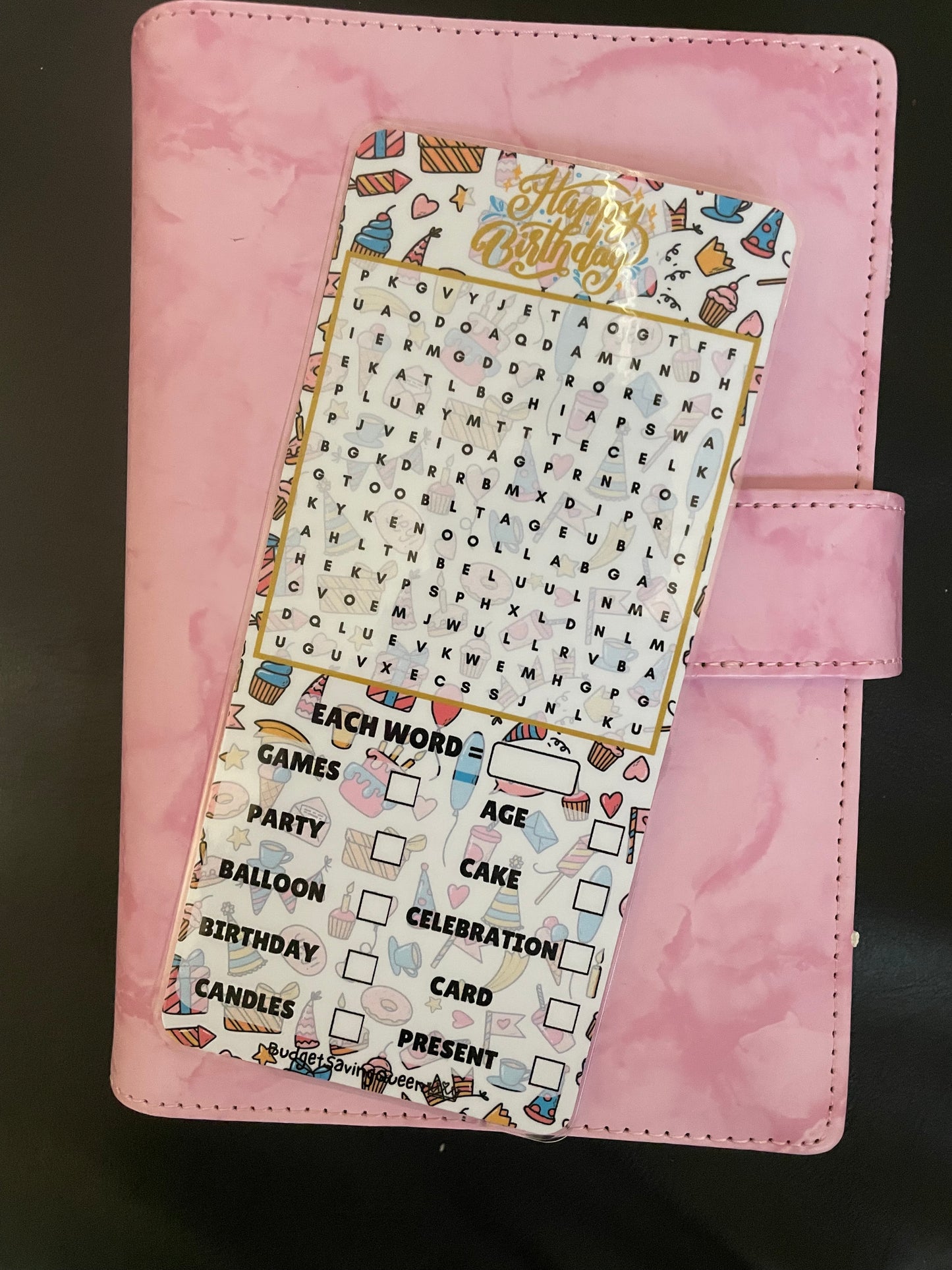 Birthday Wordsearch Savings Challenge Game
