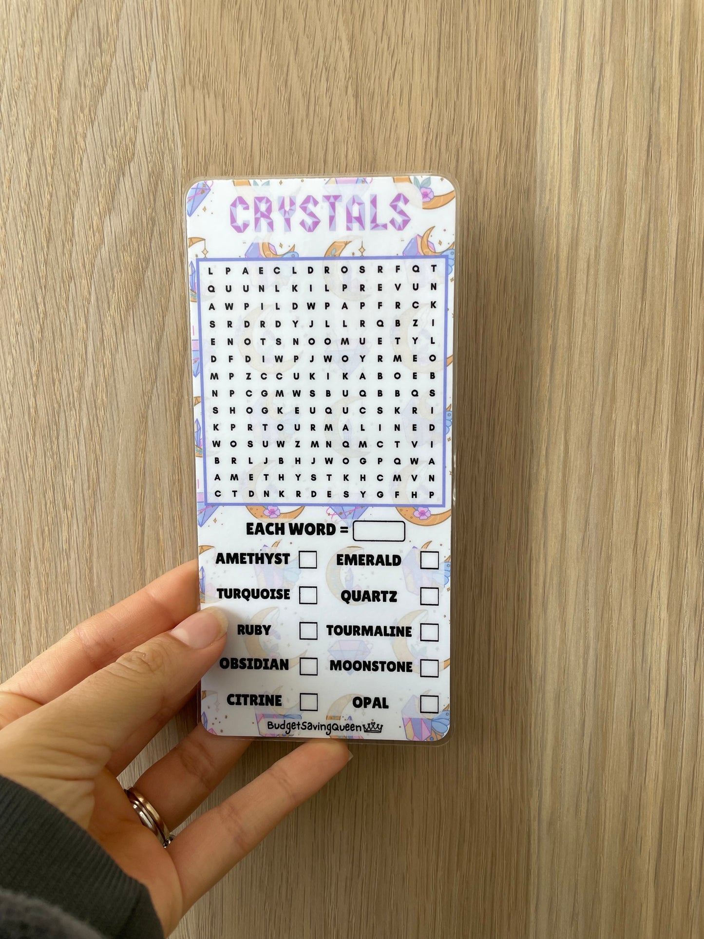 Crystal Wordsearch Savings Challenge Game
