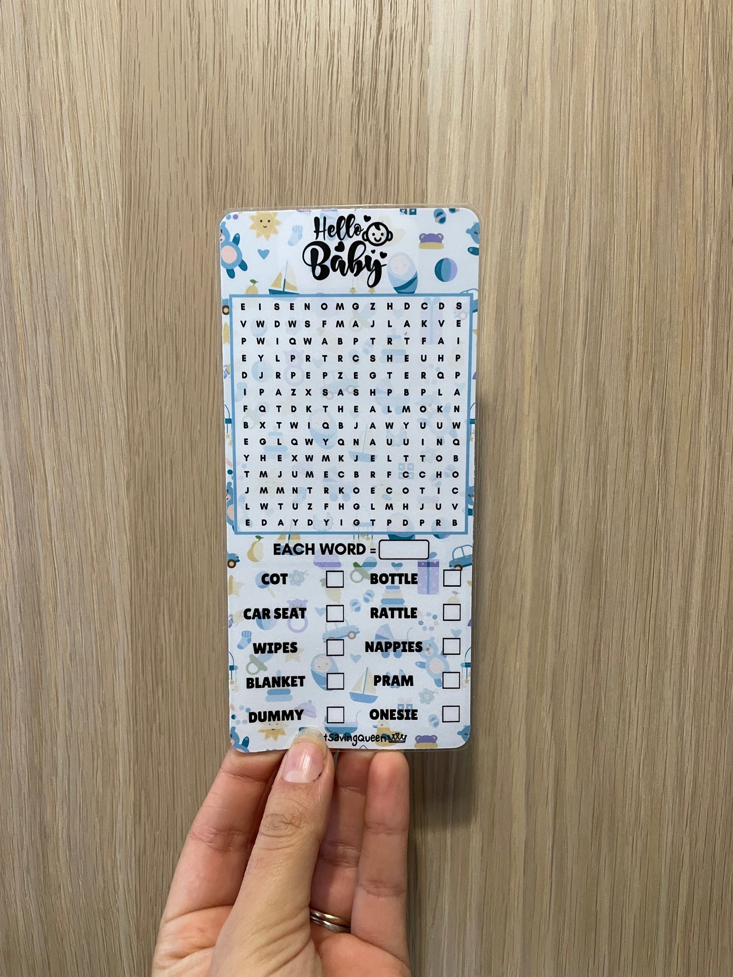 Baby Wordsearch Savings Challenge Game