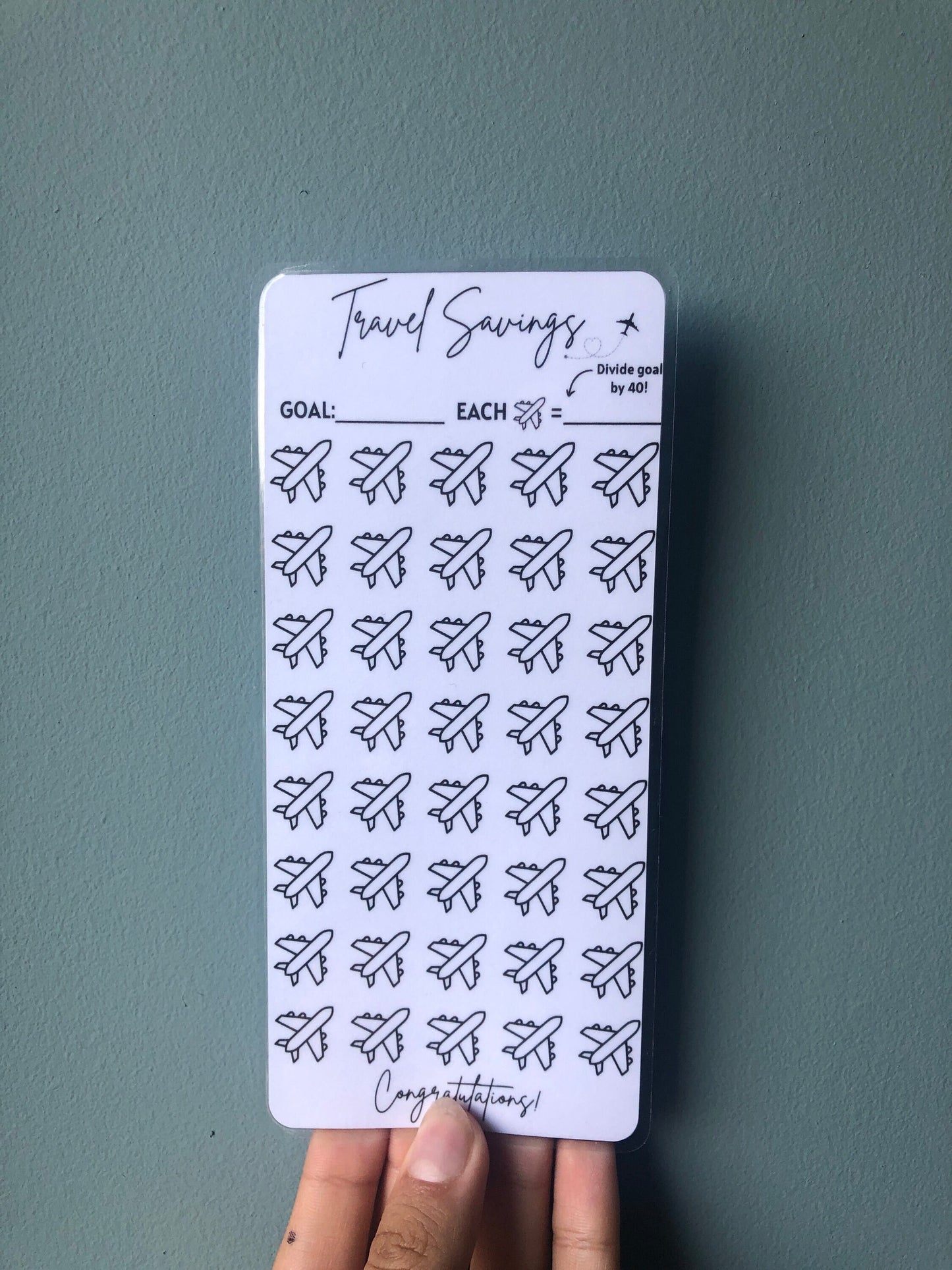 Travel Savings Tracker (Black & White)
