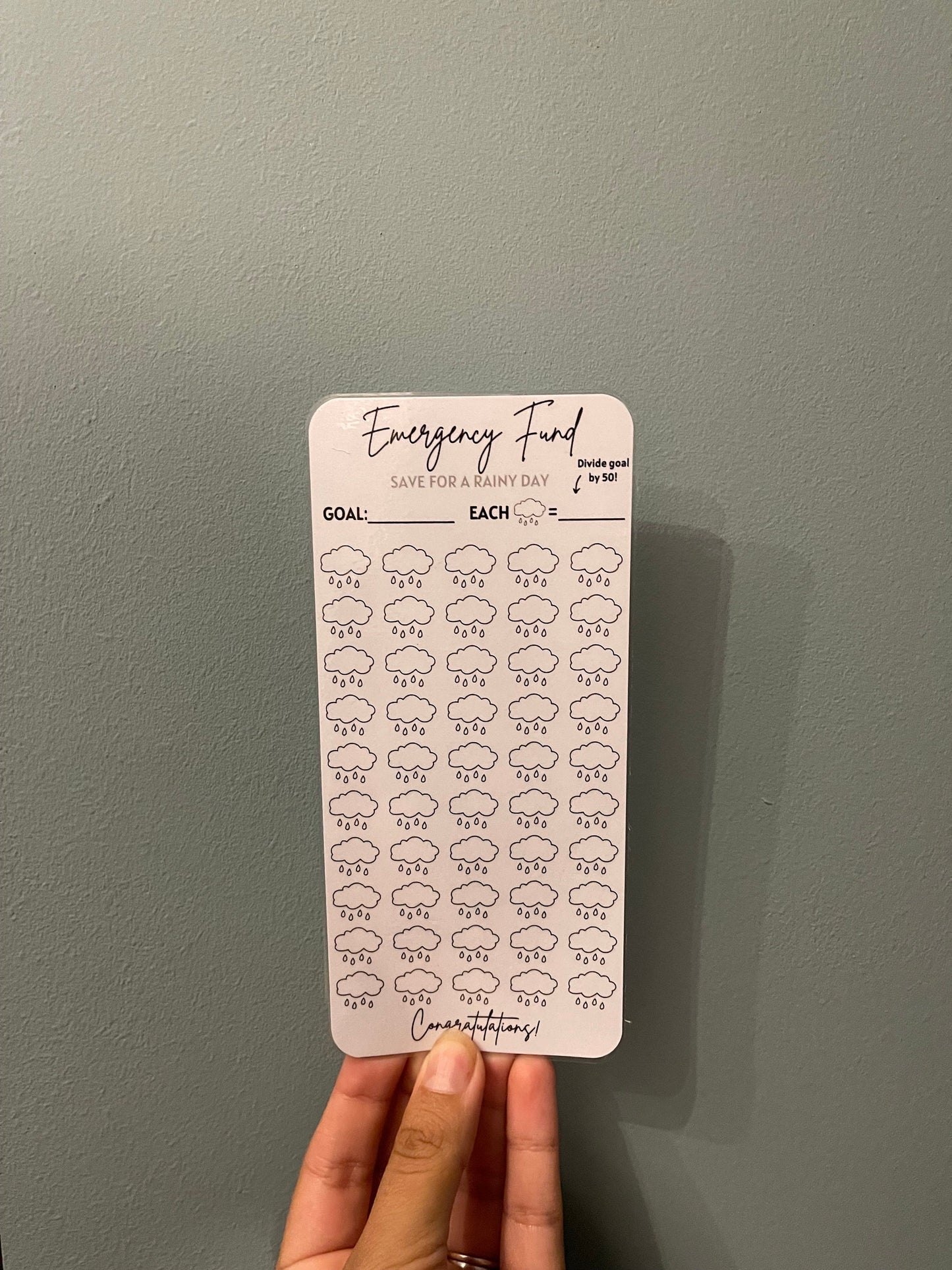 Rainy Day Savings Challenge (Black & White)