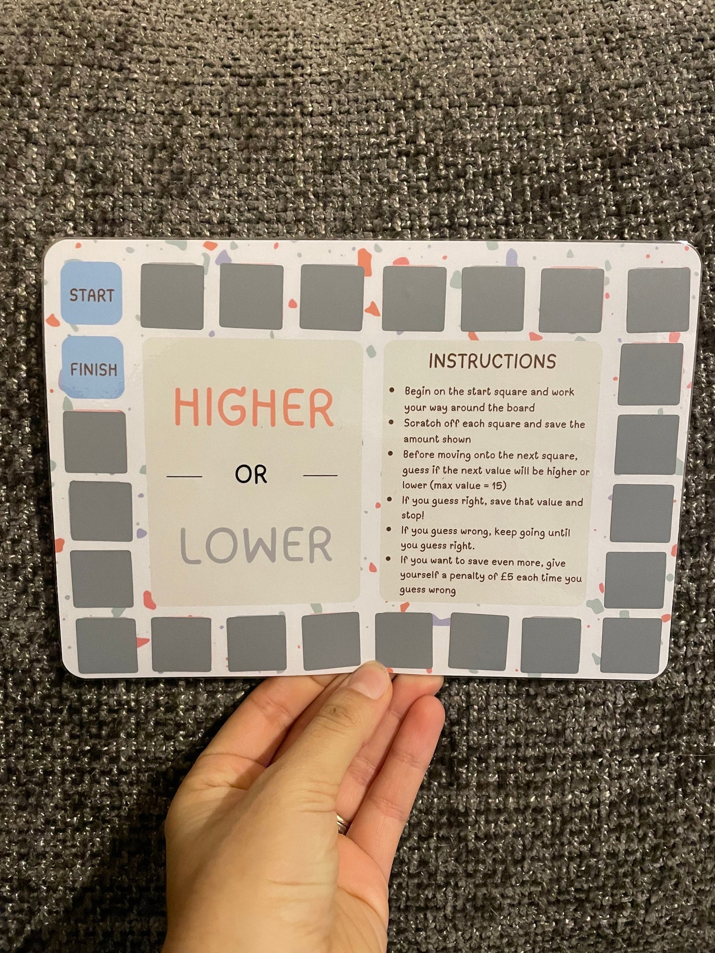 Higher or Lower Scratch Off Challenge Game