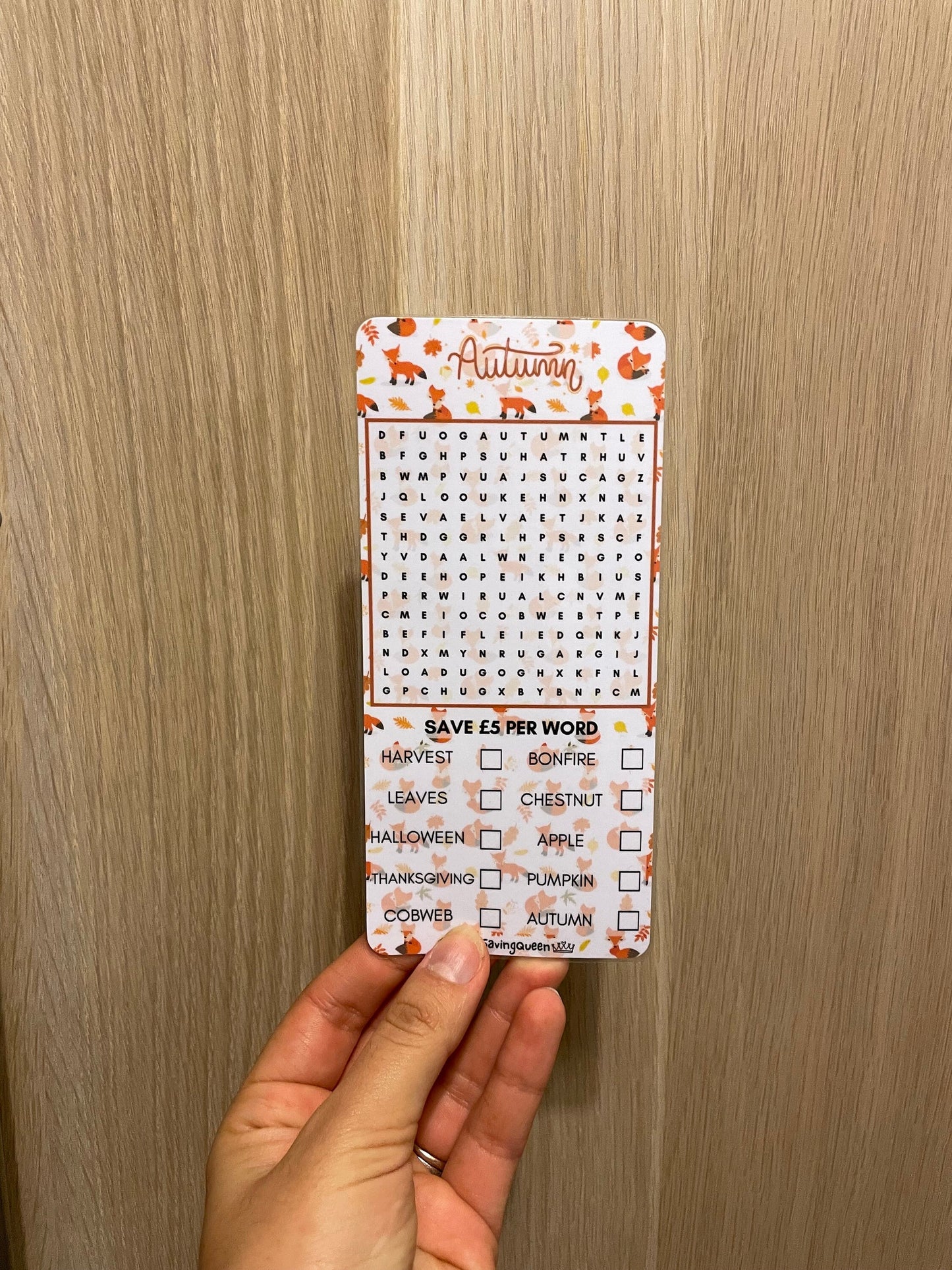 Four Seasons Wordsearch Savings Challenge Game