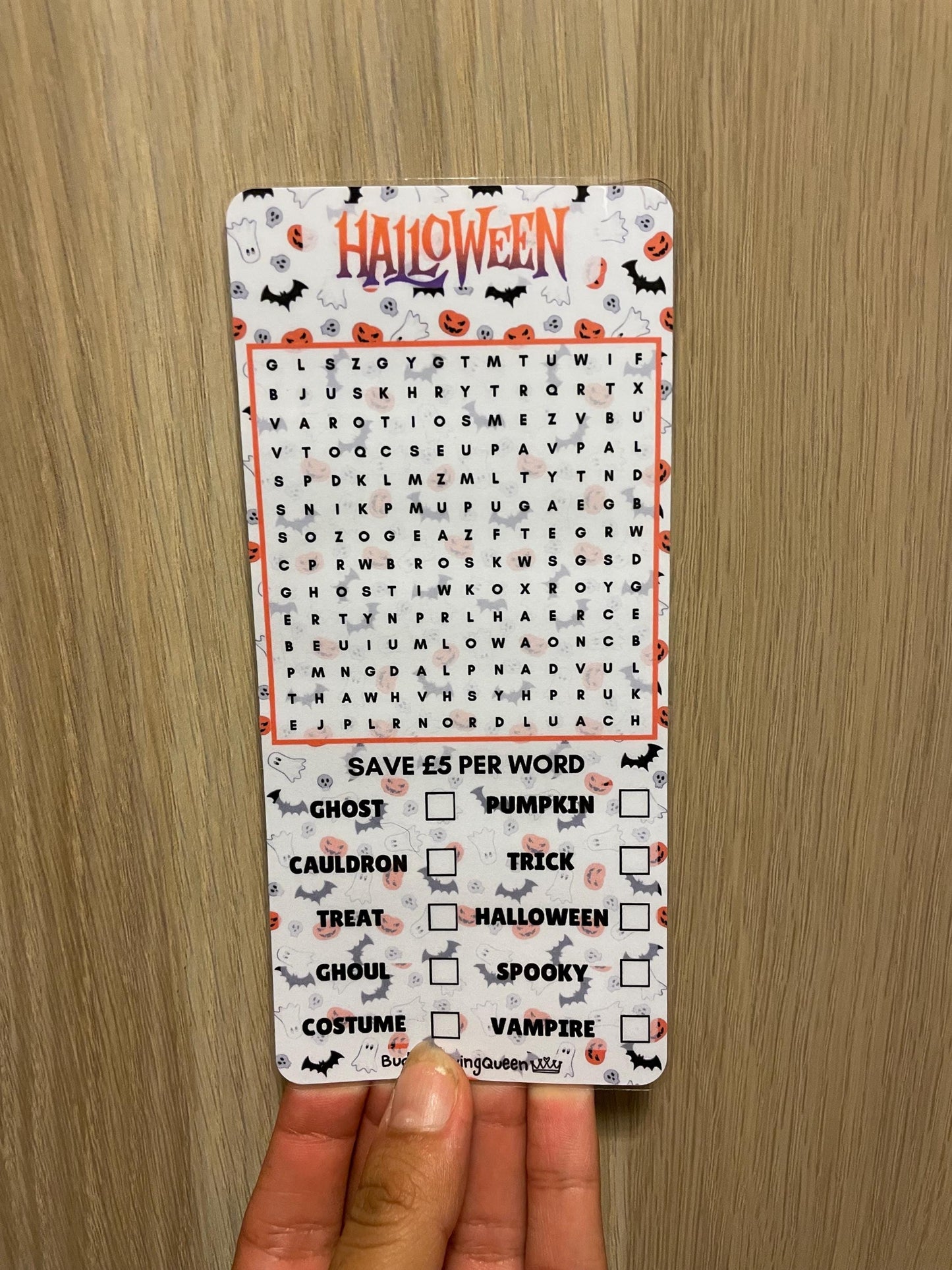 Halloween Wordsearch Savings Challenge Game
