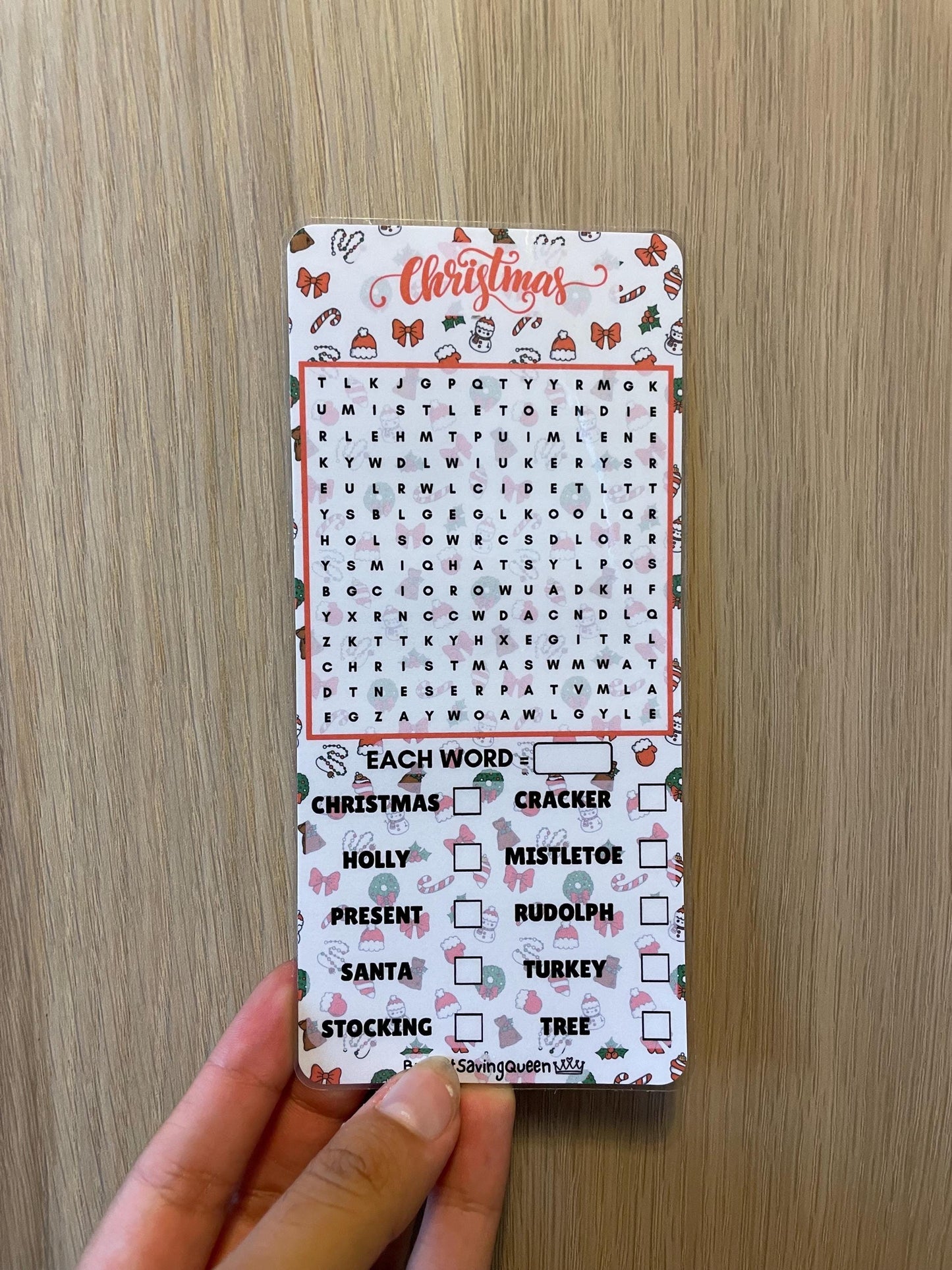 Christmas Wordsearch Savings Challenge Game