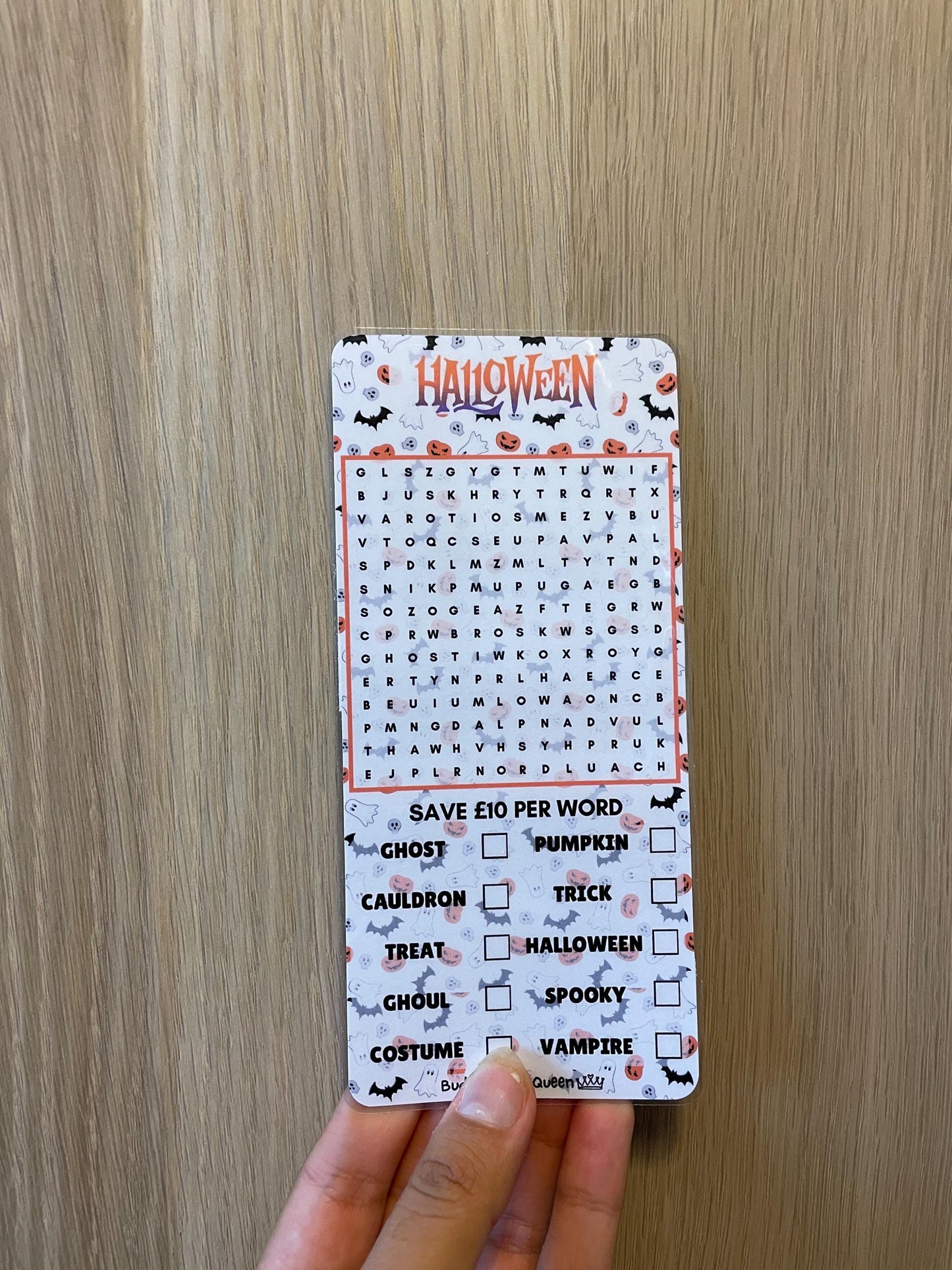 Halloween Wordsearch Savings Challenge Game