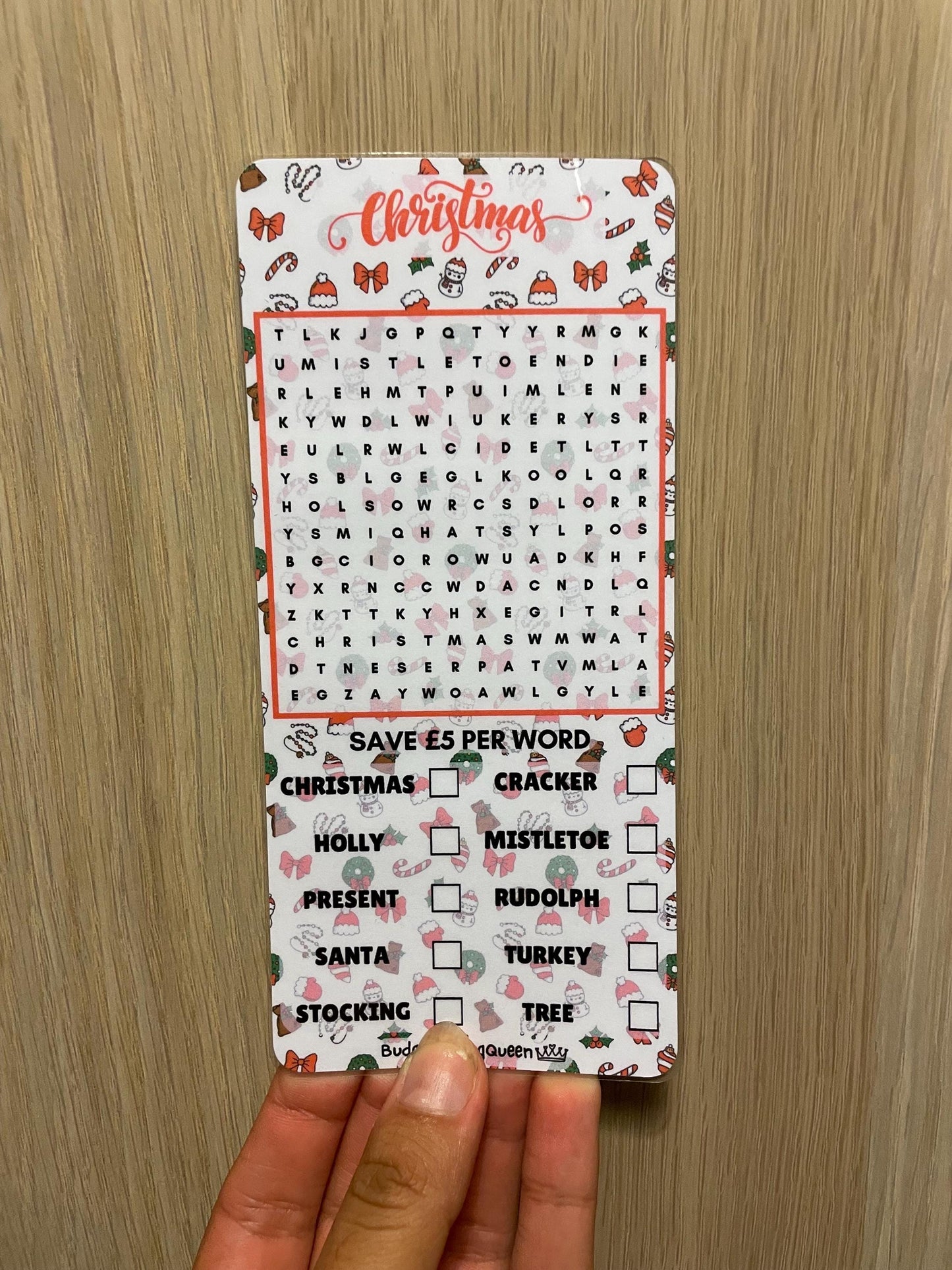 Christmas Wordsearch Savings Challenge Game
