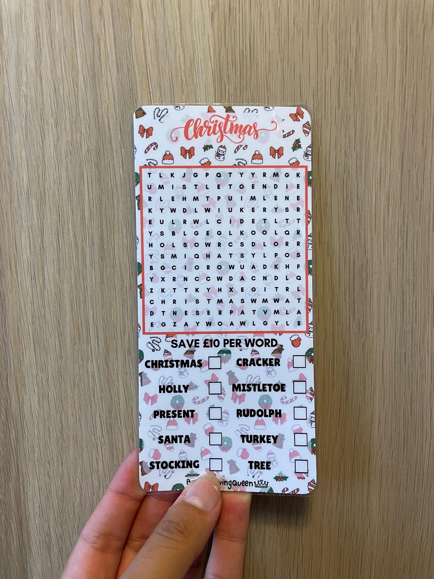 Christmas Wordsearch Savings Challenge Game
